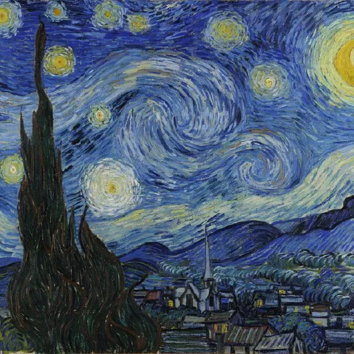 Starry Night album artwork embedded in a FLAC audio file
