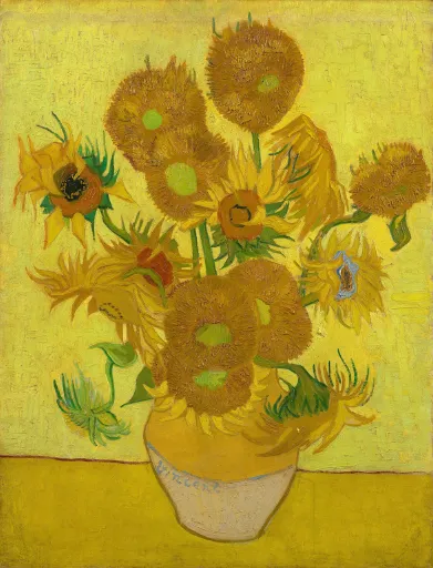 Sunflowers painting decoded from a GIMP XCF file